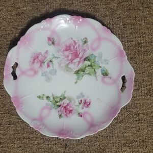 Floral Pink and White Decorative Plate